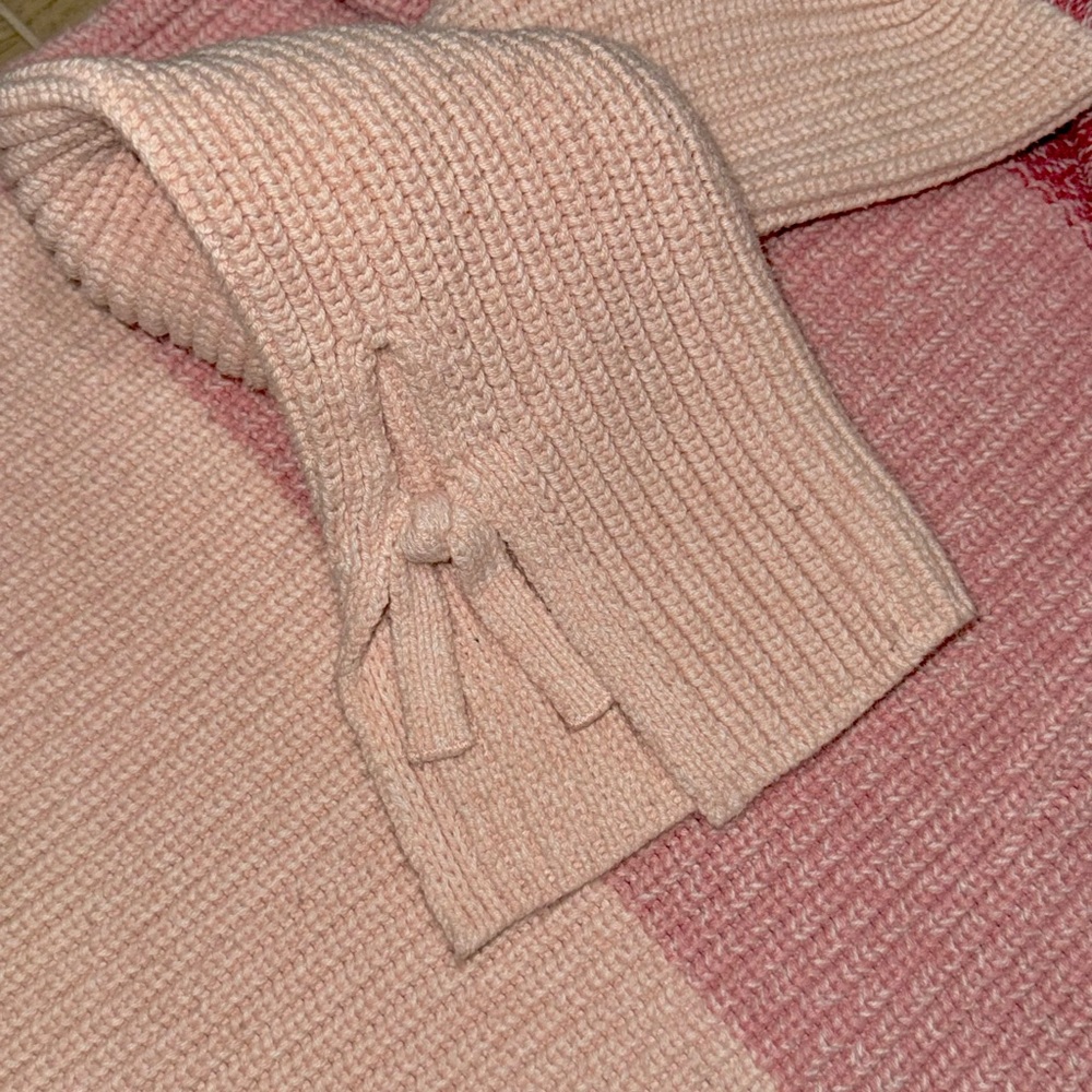 LOFT Pink and Cream Knit Pullover - Picture 2 of 3